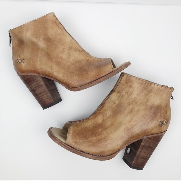 Bed Stu Onset Leather Peeptoe Booties - Picture 2 of 13